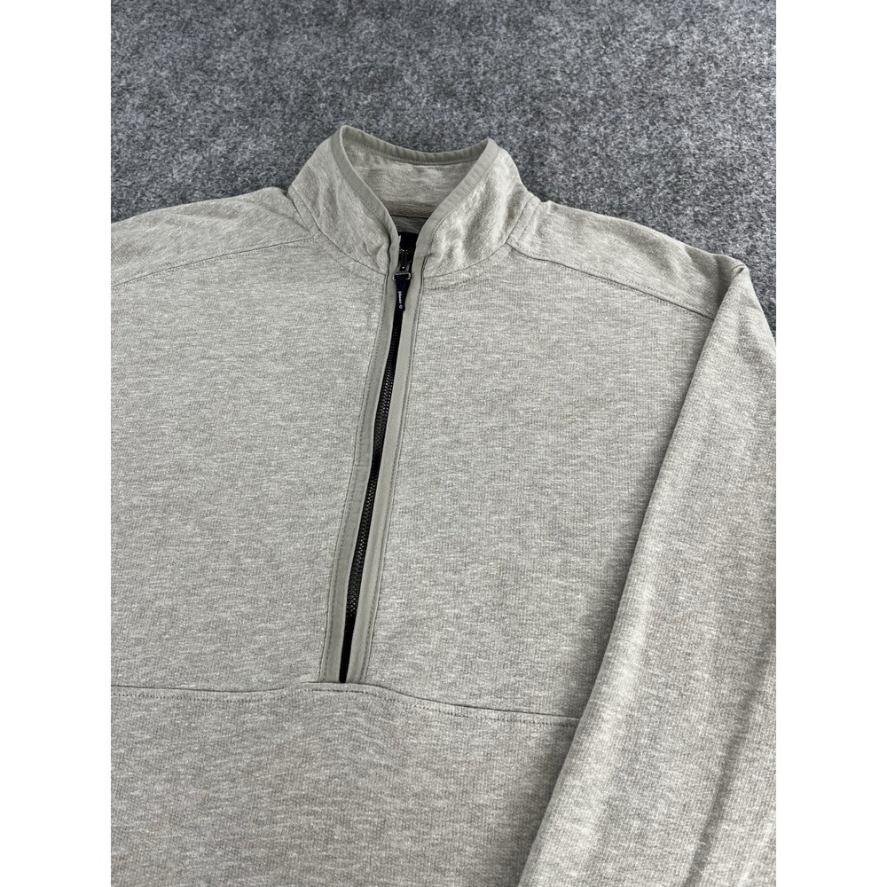 Johnnie-O Gately Half Zip Pullover Mens Small Sand Gray Golf Sweater Soft EUC